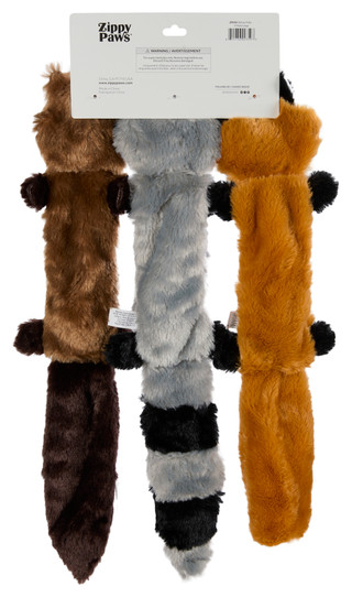 Thumbnail 2: Zippy Paws 3 Pk Skinny Peltz Squeaky Plush Dog Toys 