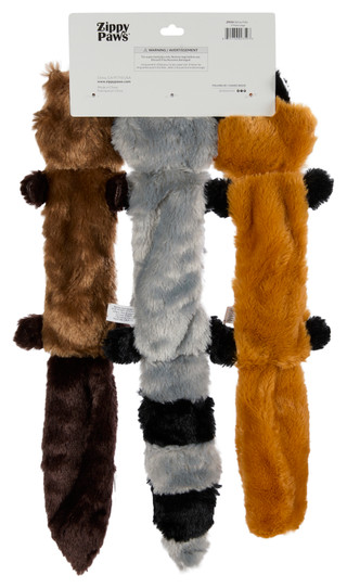 Thumbnail 2: Zippy Paws 3 Pk Skinny Peltz Squeaky Plush Dog Toys 