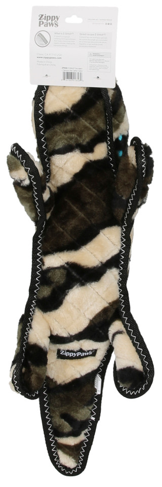 Thumbnail 2: Zippy Paws 19 In Z-Stitch Grunterz Camo Gator Dog Toy 