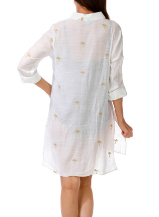 Thumbnail 2: SHORE LIFE Women's Embroidered Swim Cover-Up Shirt 