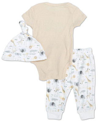 Thumbnail 2: Le Top Baby Boy 3 Pc Safari Bodysuit Set 