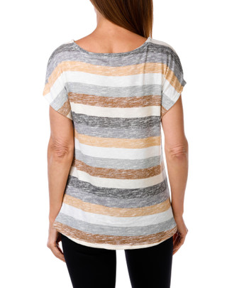 Thumbnail 2: DAISY & COCO Women's Petite Stripe Print Top 