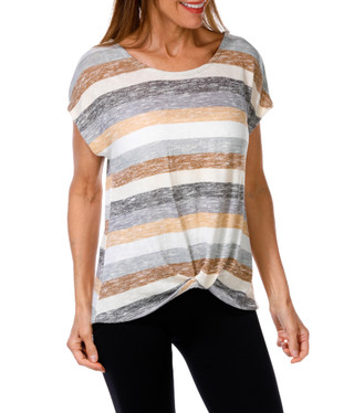 Thumbnail 1: DAISY & COCO Women's Petite Stripe Print Top 