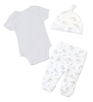 Thumbnail 2: Kyle + Deena Baby Boys 3 Pc Dino Bodysuit & Pants Set 