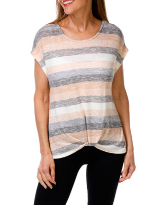 Thumbnail 1: DAISY & COCO Women's Petite Stripe Print Top  