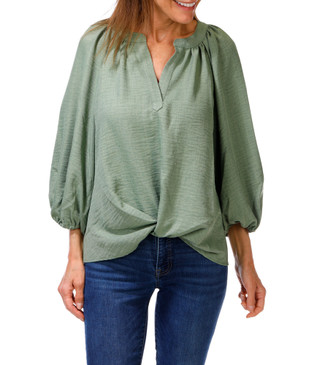 Thumbnail 1: Chenault Women's 3/4 Sleeve Split Neck Top 
