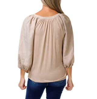 Thumbnail 2: Chenault Women's 3/4 Sleeve Split Neck Top 