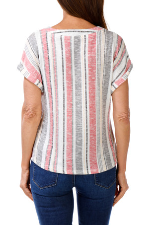 Thumbnail 2: DAISY & COCO Women's Petite Stripe Print Top  