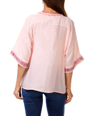 Thumbnail 2: Chelsea & Theodore Women's 3/4 Sleeve Embroidered Top 