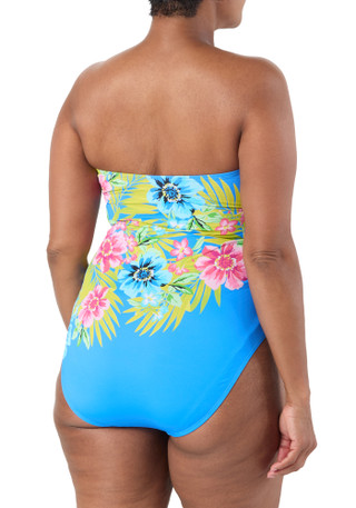 Thumbnail 2: Bleu Rod Beattie Women's Plus Tropical Bandeau One Piece Swimsuit 