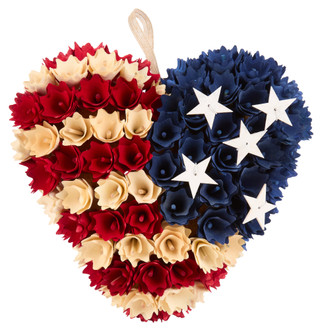 Thumbnail 3: SPECIAL T IMPORTS 10x10 Wood Americana Heart Wreath 