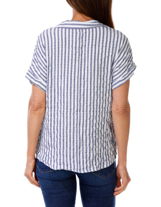 Thumbnail 2: Beach Lunch Lounge Women's Stripe 2 Pocket Button Down Top  