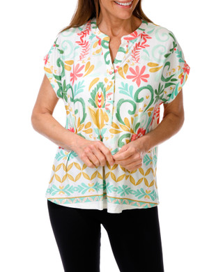 Thumbnail 1: Cocomo Women's Petite Floral Print Top  