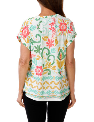 Thumbnail 2: Cocomo Women's Petite Floral Print Top  