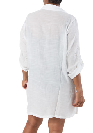 Thumbnail 6: SHORE LIFE Women's Plus Solid Slub Swim Coverup 