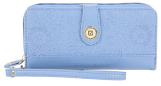 Thumbnail 1: Stone Mountain Leather Paisley Embossed Wristlet 