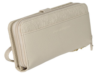 Thumbnail 2: Stone Mountain Faux Leather Paisley Embossed Wristlet 