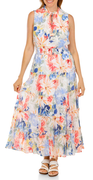 Thumbnail 1: MSK Women's Sleeveless Floral Print Dress 