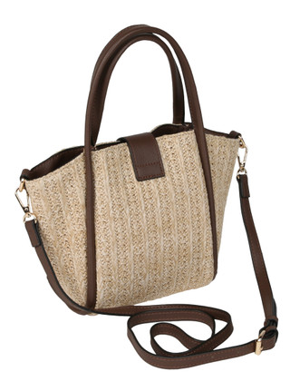 Thumbnail 2: SOL AND MER Straw Satchel With Buckle Bag 