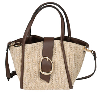 Thumbnail 1: SOL AND MER Straw Satchel With Buckle Bag 