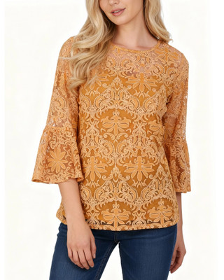 Thumbnail 1: Ny Collection Women's Burnout 3/4 Bell Sleeve & Camisole Top 