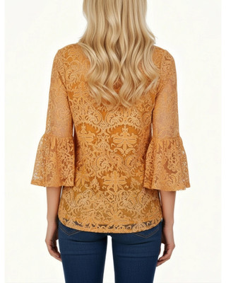 Thumbnail 4: Ny Collection Women's Burnout 3/4 Bell Sleeve & Camisole Top 