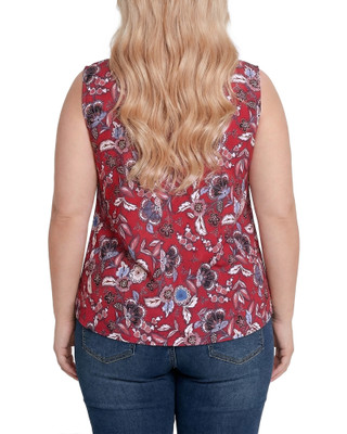 Thumbnail 2: Ny Collection Plus Floral Knit V Neck Sleeveless Top 