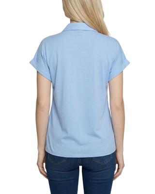 Thumbnail 2: Ny Collection Petite Solid Woven Short Roll Cuff Top 