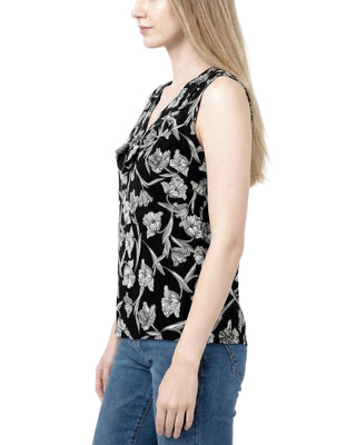 Thumbnail 3: Ny Collection Petite Floral Ruffle V Neck Sleeveless Top 
