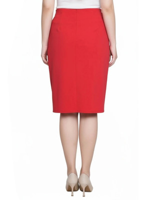 Thumbnail 4: Ny Collection Petite Solid Scuba Crepe Belted Slim Skirt 