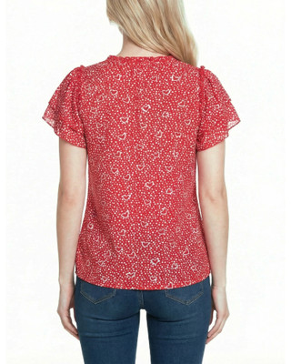Thumbnail 2: Ny Collection Women's Chiffon Double Flutter Sleeve Top 