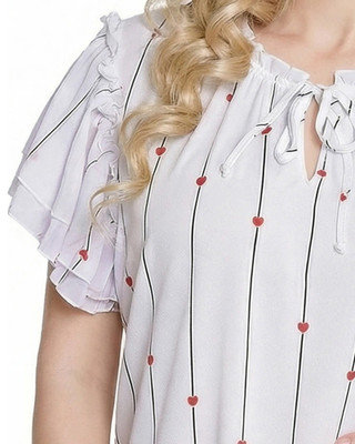 Thumbnail 4: Ny Collection Women's Chiffon Double Flutter Sleeve Top 
