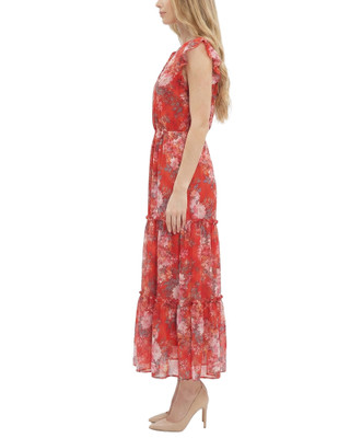 Thumbnail 3: Ny Collection Women's Floral Tiered Midi Dress 