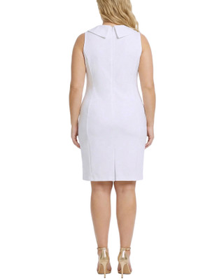 Thumbnail 2: Ny Collection Plus Solid Wide Shawl Collar Sleeveless Dress 