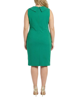 Thumbnail 3: Ny Collection Plus Solid Wide Shawl Collar Sleeveless Dress 