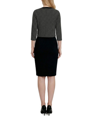 Thumbnail 5: Ny Collection Petite 2 Pc. Sheath Dress & Textured Cropped Jacket Set 