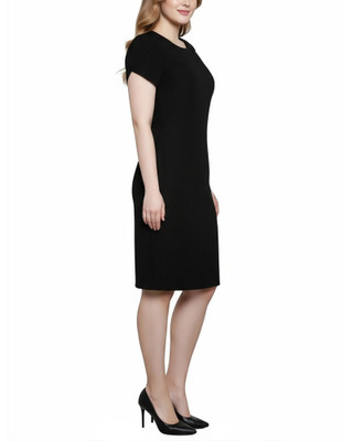 Thumbnail 2: Ny Collection Petite Solid Textured Knit Short Sleeve Dress 