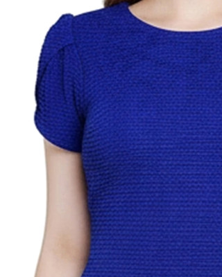 Thumbnail 2: Ny Collection Petite Solid Textured Knit Short Sleeve Dress 