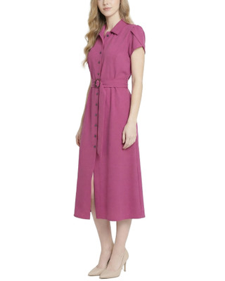 Thumbnail 4: Ny Collection Petite Solid Belted Scuba Crepe Midi Dress 