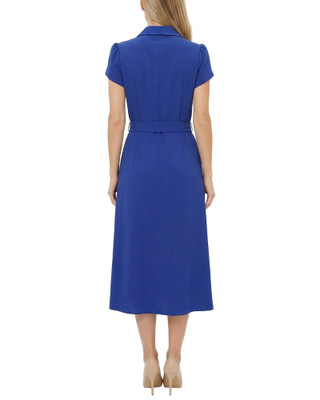 Thumbnail 4: Ny Collection Petite Solid Belted Scuba Crepe Midi Dress 
