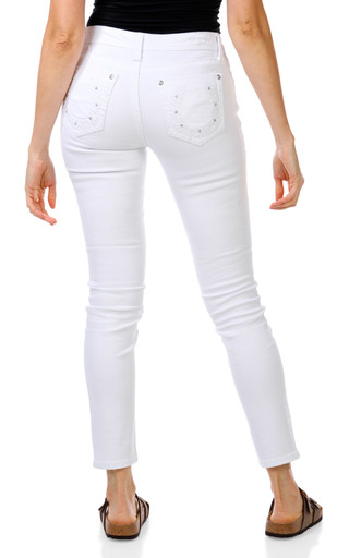 Thumbnail 1: GRACE IN LA Women's Embroidered Studded Pocket Jeans 