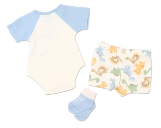 Thumbnail 2: Baby Essentials Baby Boys 3 Pc Grandpa's Bestie Bodysuit & Shorts Set 