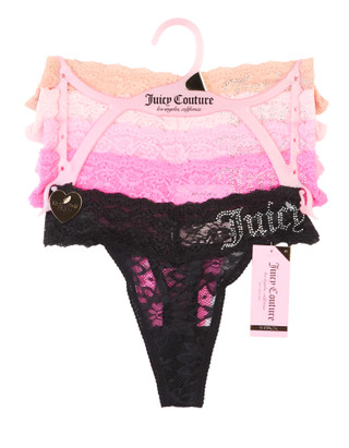 Thumbnail 1: Juicy Couture Women's Lacey Logo Thong Panties 