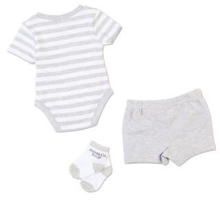 Thumbnail 3: Baby Essentials Baby Boys 3 Pc Loved by Mama Bodysuit & Shorts Set 