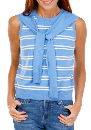 Thumbnail 1: Cece Women's Striped Shoulder Wrap Sweater Top 
