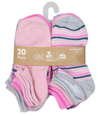 Thumbnail 2: C&C California Girls 20 Pk No Show Socks  