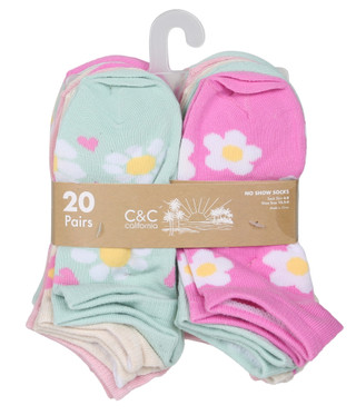 Thumbnail 2: C&C California Girls 20 Pk No Show Socks 