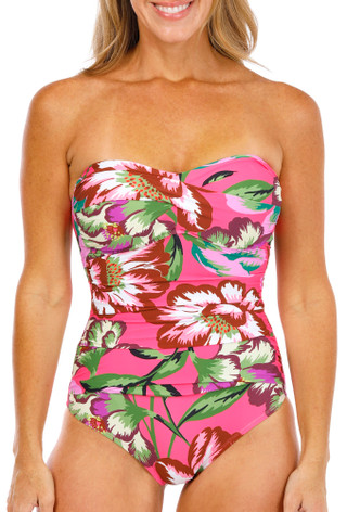 Thumbnail 1: Anne Cole Women's Twist Front Strapless One Piece Swimsuit 