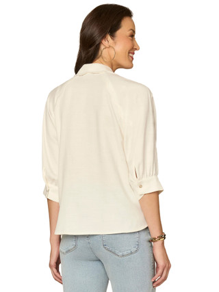 Thumbnail 8: Democracy Womens Elbow Sleeve Button Down Top 