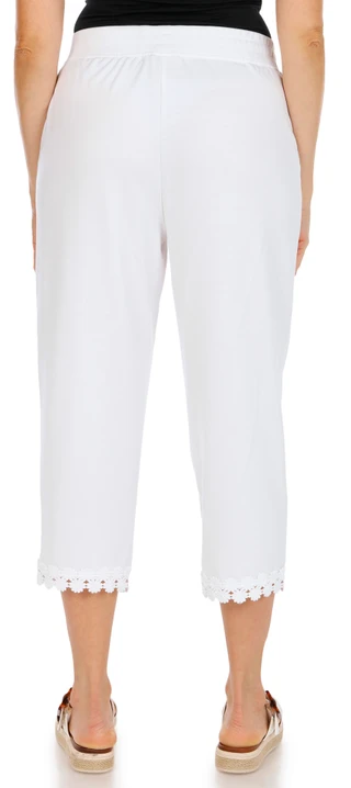 Thumbnail 10: Onque Women's Solid Lace Hem Capris  